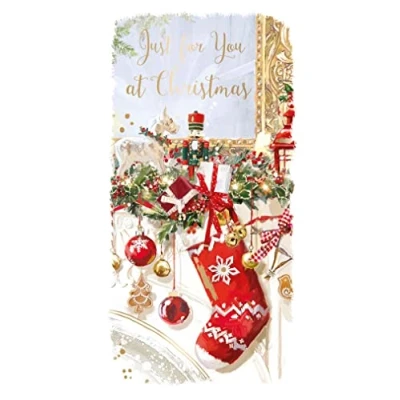 Image of Ling Design Festive Stocking Just for You Christmas Money Wallet Gift Card Xmas Cards X14374EF