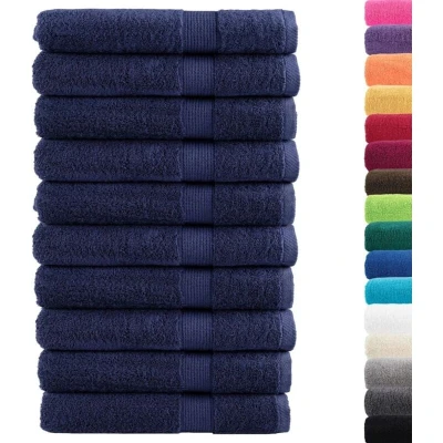 Image of vidaXL Premium Sauna Towels SOLUND 10pcs Navy Blue 80x200cm 600gsm