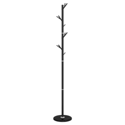 Image of vidaXL Coat Stand Rack Clothes Hanger Black Powder coated Iron