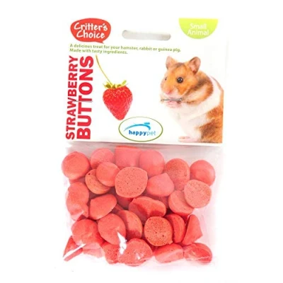 Image of Happy Pet Critter&#039;s Choice Small Animal Strawberry Buttons 40g