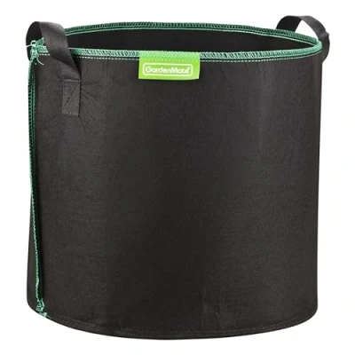 Image of GardenMate 6 Pack 30 litres/8 gallons soft sided plant pots Grow bags with felt like texture that promote air root pruning GREENLINE