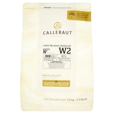 Image of Callebaut W2 Belgian White Coverture Chocolate 2.5 KG Callets Melting For Fountain (1x2.5kg)