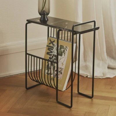 Image of AYTM Sino magazine rack, side table, black