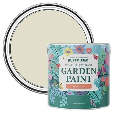 Image of Rust Oleum Beige Mould Resistant Garden Paint In Satin Finish Relaxed Oats 2.5L