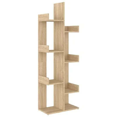 Image of vidaXL Book Cabinet Bedroom Living Room Office Furniture Storage Rack Organiser Bookcase Bookshelf Standing Shelf Chipboard Sonoma Oak