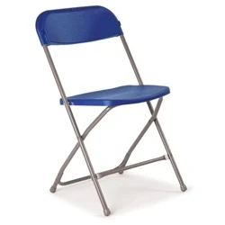Image of Titan Straight Back Folding Chair 445x460x870mm Blue KF90529