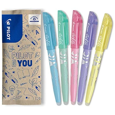 Image of Pilot Frixion Erasable Highlighters Pastels Blue/Green/Pink/Purple/Yellow (Pack of 5)