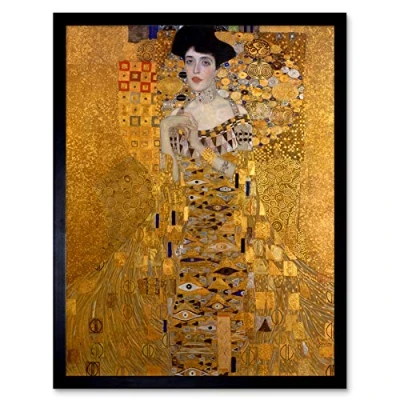 Image of Wee Blue Coo Klimt Portrait Adele Bloch Bauer Art Print Framed Poster Wall Decor 12x16 inch