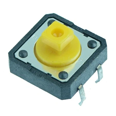 Image of 12x12mm Square Actuator Momentary PCB Tactile Switch 7.3mm Height DIY Hobby Electronics (Pack of 10)