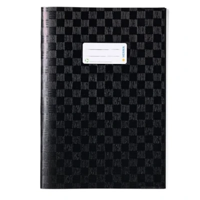 Image of HERMA Exercise Book Cover A4, with Inscription Label, Made of wipeable and Sturdy Plastic, Slip on Jackets for School, Black