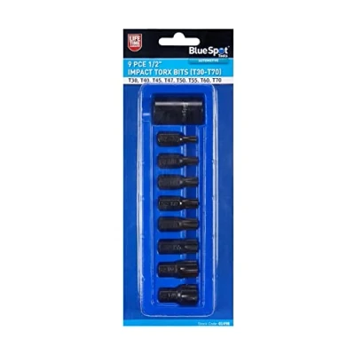 Image of Blue Spot Tools 9 PCE 1/2&quot; Impact Torx Bits (T30 T70)