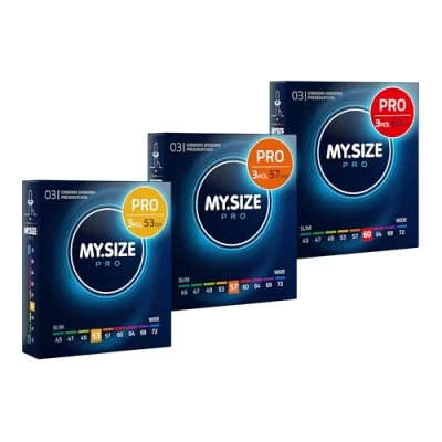 Image of MY.SIZE PRO Condom Size 3,4,5 53,57,60 mm, 3x3 Condoms Perfect fit and a Suitable for Everybody