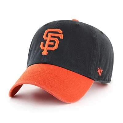 Image of 47 MLB Two Tone Primary Logo Clean Up Adjustable Hat, Adult One size Fits All, San Francisco Giants,