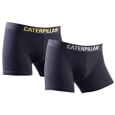 Image of Caterpillar Boxer Shorts 2 Pack Black/Yellow/Charcoal X Large