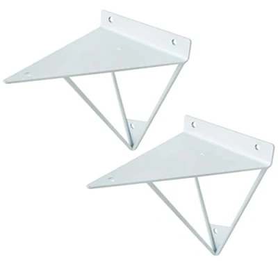 Image of SANJIAOJIA Hairpin Triangle Shelf Brackets,2X Bracket Wall Hanging,Iron Triangular Support Floating Shelves Bracket,Metal Corner Brace,for Bedroom,Kitchen,with Screws (15cm(5.9in),White)