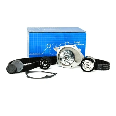 Image of 30620725, 31303112 Water Pump + Timing Belt Kit SKF VKMC 06106 with gaskets/seals 126 rounded tooth profile Plastic RENAULT: CLIO 3, MEGANE 3