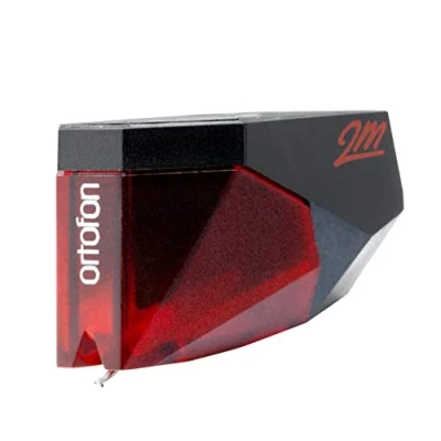 Image of Ortofon 2M red all purpose Moving Magnet Cartridge with a tipped Elliptical diamond and split pole pins copper wire,