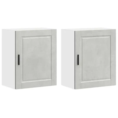 Image of vidaXL Kitchen Wall Cabinets 2 pcs Porto Concrete Grey Engineered Wood, Space Saving Design, Ample Storage, Easy to Clean