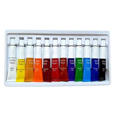 Image of Rohans Acrylic Paint Set 12 Piece ml tubes New