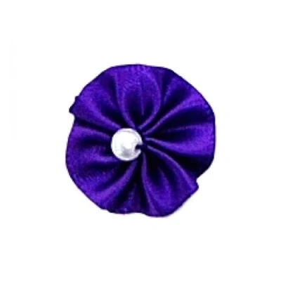 Image of Berisfords Ribbon Pearl Rosettes 465 Purple per pack of 6