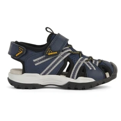 Image of Geox J Borealis Boy B Sandal, Navy Grey, 1 UK