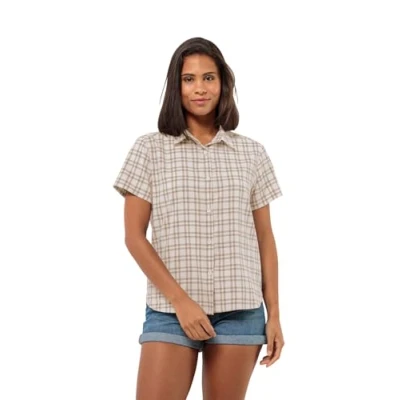 Image of Jack Wolfskin Women&#039;s Febla Shirt W Blouse, Sand Storm Checks, M