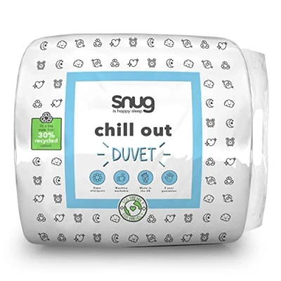 Image of Snug Chill Out Summer Single Duvet 4.5 Tog Lightweight Quilt Comforter for Night Sweats Warm Nights Hot Sleepers Hypoallergenic Machine Washable and Eco Friendly 200x135cm
