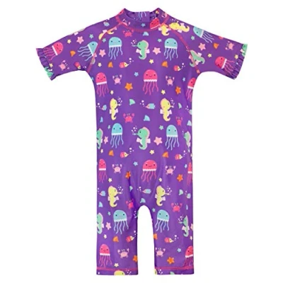 Image of Harry Bear Girls Surfsuit Sea Life Purple 6 7 Years
