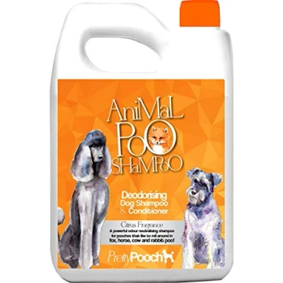 Image of Pretty Pooch Fox Poo Dog Shampoo &amp; Conditioner for Smelly Dogs 2 Litres (Citrus Fragrance) Sensitive Deodorising Eliminates Other Odours