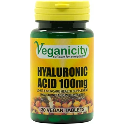 Image of Veganicity Hyaluronic Acid 100mg : Bone &amp; Joint Health Nutrient 30 Tablets