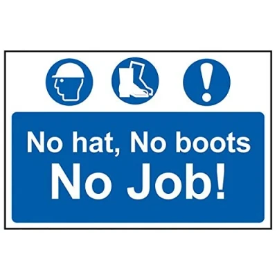 Image of Spectrum Industrial No Hat, Boots, Job PVC (600 x 400mm)