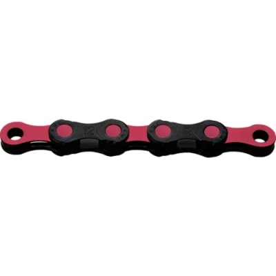 Image of KMC DLC12 Waxed 12 Speed Chain, Black/Pink, 126 Link