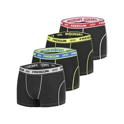 Image of FREEGUN Men&#039;s Boxer FGWAKT/1BMX4, Fitted Boxer, Black, L
