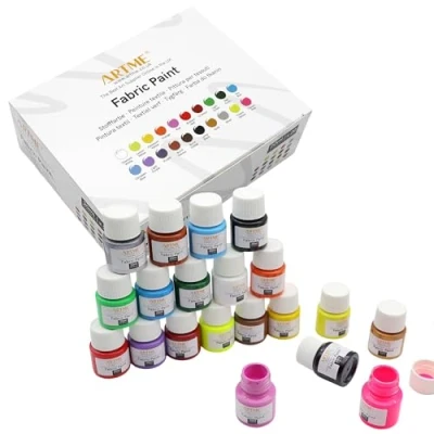 Image of Artme Fabric Paint Set 20 Colours 20ml x Wash Safe