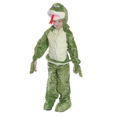 Image of Bristol Novelty CC080L Snake Costume Kids Fancy Dress, Unisex Child, Multi, 8 10 Years