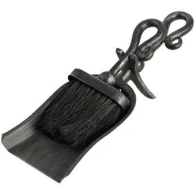 Image of Hill 1975 Silver Brushed Steel Crook Top Hearth Tidy Set, Mixed, one