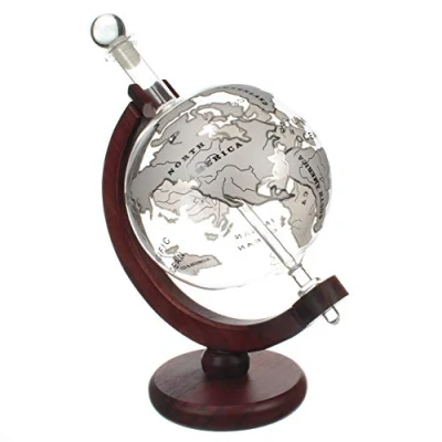Image of Mixology Vintage Globe Decanter Silver Plane