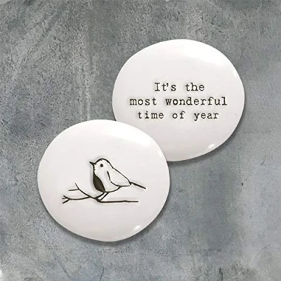 Image of East of India: Sentimental Porcelain Pebble Most Wonderful Time