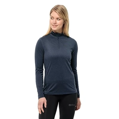 Image of Jack Wolfskin Women&#039;s Sky Thermal Hz W Hiking Shirt, Night Blue, S