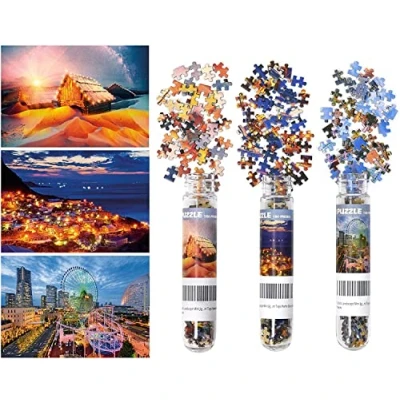Image of 3 Pack Mini Jigsaw Puzzles 150 Pieces for Adults Small Puzzle 6 x 4 Inches House Entertainment Toys Home Decor