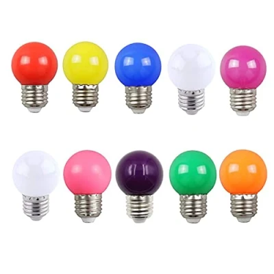 Image of Aiwerttes 10 Pack E27 G45 2W Screw Cap Coloured LED Light Bulbs,20W Incandescent Bulb Equilavent,Festoon Party Lights for Indoor Outdoor Use,Non Dimmable