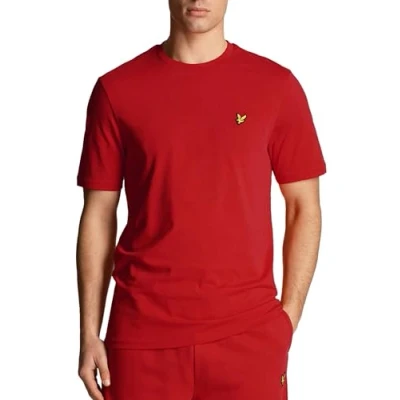 Image of Lyle &amp; Scott Plain Basic Tshirt, Men&#039;s, Size: Small, Gala red