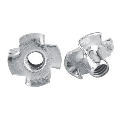 Image of Zinc Plated Carbon Steel T Nut Set Four Pronged Tee Nuts for Woodworking Furniture Bolt Sets(M3x50)