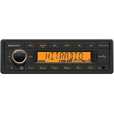 Image of VDO Continental TR7412UB OR European Style 12v Radio Orange Display Bluetooth Bundle with AC111