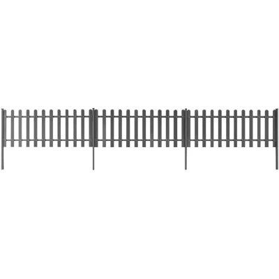 Image of vidaXL Picket Fence with Posts 3 pcs WPC 600x60 cm