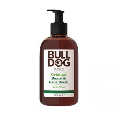 Image of BULLDOG SKINCARE 2 in 1 Original Beard &amp; Face Wash For Men 300 ml, Aloe Vera Enriched, All Types, Removes Dirt Oil