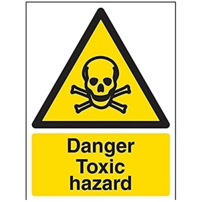 Image of V Safety Danger Toxic Hazard Warning Sign 150mm x 200mm Self Adhesive Vinyl