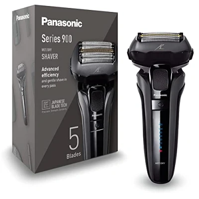 Image of Panasonic ES LV6U Wet &amp; Dry 5 Blade Electric Shaver for Men Precise Clean Shaving, Black UK 2 pin plug