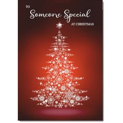 Image of doodlecards Someone Special Christmas Card Snowflake Tree Medium Size for with Plain Envelope