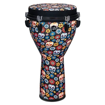Image of Meinl Percussion Jumbo Djembe Instrument Large Handdrum Mechanical Tuning System Diameter 12 Inches Plastic, Multicoloured (JD12DA DH)